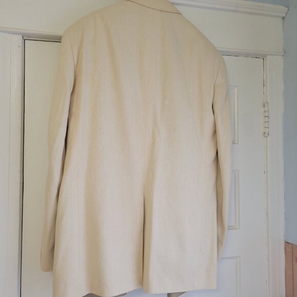 Bernhard Altmann Mens Beige Silk Blazer Size 42L Two Button - Picture 5 of 12